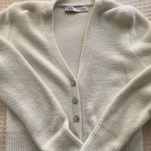 Zara Jewel white cardigan